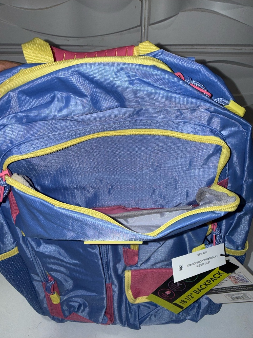 Eastsport Blue Multicolor Men's 18.5" Backpack - Picture 5 of 9